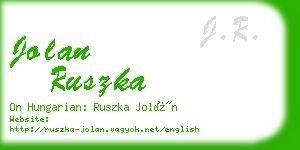 jolan ruszka business card